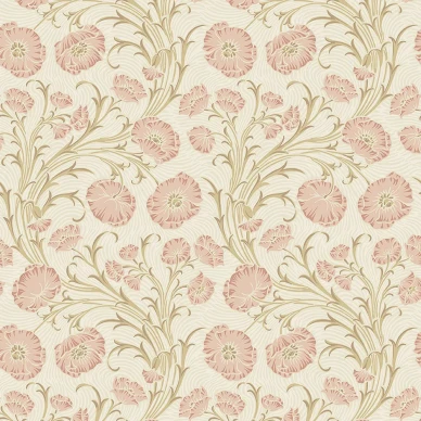 Poppy Flow beige roosa kukkatapetti Borastapeterilta 2270 image