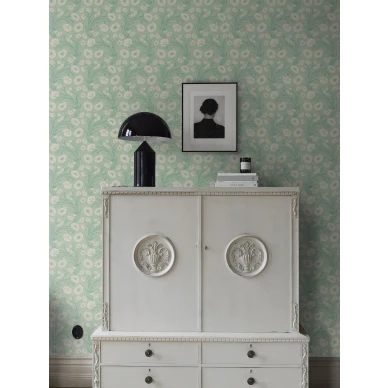 Vihrea kukkatapetti Poppy Flow Borastapeterilta 2271 image