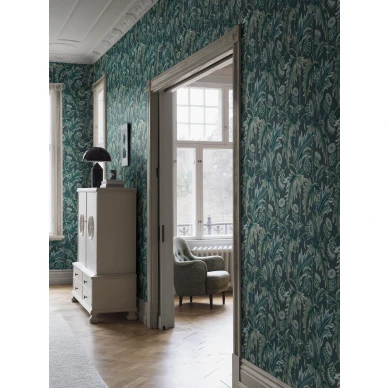 Sininen tapetti Treasured Thistle suurella ohdakkeella Borastapeterilta 2273 image