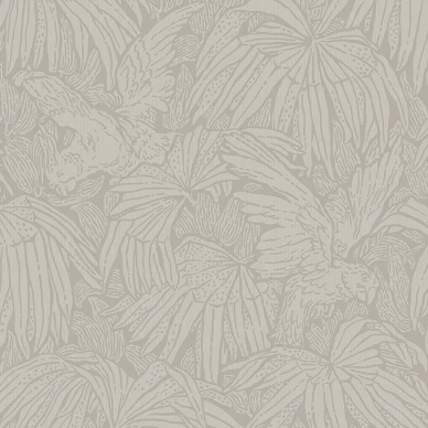 Hidden Parrot beige lehtitapetti Borastapeterilta 2276 image