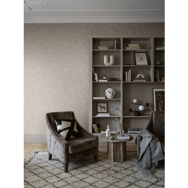 Olohuoneen tapetti Hidden Parrot beige lehtikuvio Borastapeterilta 2276 image