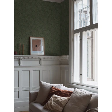 Vihrea tapetti Hidden Parrot viidakkokuviolla Borastapeterilta 2277 image