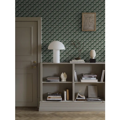 Graafinen tapetti Boxes sininen vihrea geometrinen kolmiulotteinen kuvio Borastapeterilta 2281 image