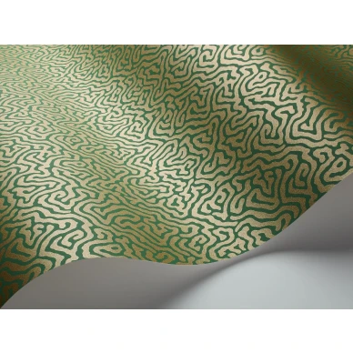 Vihrea kultainen graafinen tapetti Vermicelli Cole et Sonilta 107 4022 image