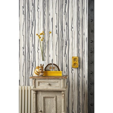 Olohuoneen tapetti Cole et Sonilta raidallinen harmaa Strand 107 7035 image