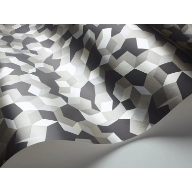 Cole et Sonin tummanharmaa hopeanvarinen geometrinen tapetti Ingot 107 5026 image
