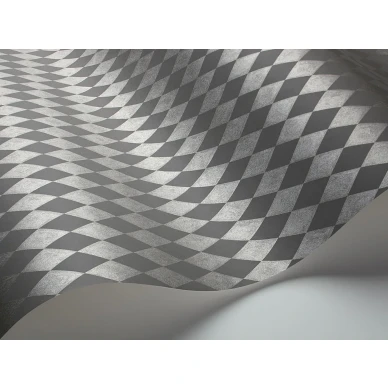 Harmaa ruudullinen tapetti metallivareilla Cole Et Sonilta Titania 103 14057 image