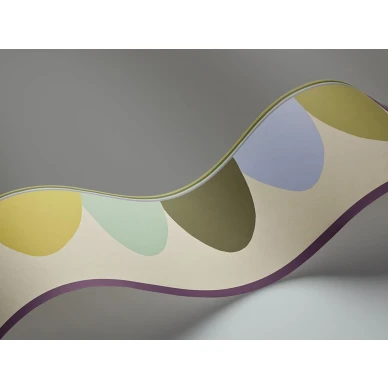 Cole et Sonin leikkimielinen liila vihrea tapettiboordi Scaramouche 103 8028 image