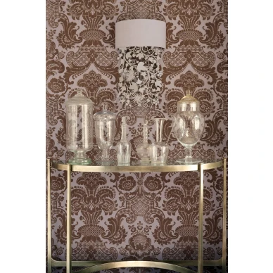 Olohuoneen ruskea tapetti Cole et Sonilta damask kuvioinen Petrouchka 108 3015 image