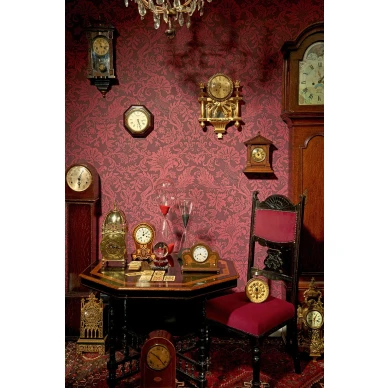 Olohuoneen tapetti Cole et Sonilta tummanpunainen lintu ja kukkakuvio Balabina 108 1004 image