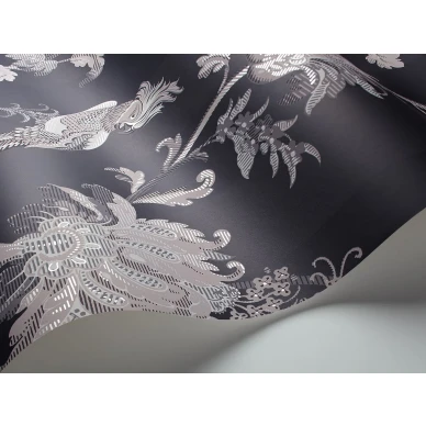 Cole et Sonin harmaa roosa lintutapetti Zerzura 113 8023 image