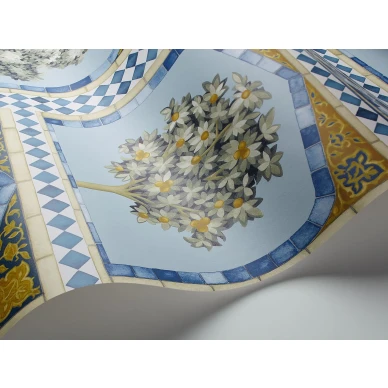 Sultans Palace sininen ruudullinen puutapetti Cole et Sonilta 113 10029 image