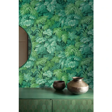 Olohuoneen vihrea lehtitapetti Cole et Sonilta Royal Fernery 113 3009 image