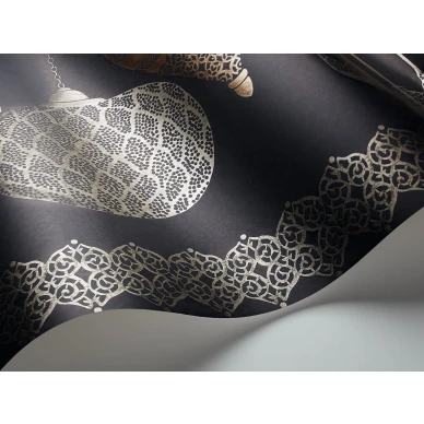 Fez tumma ylellinen tapettiboordi ruukkukuviolla Cole et Sonilta 113 6015 image