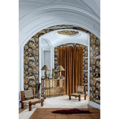 Olohuoneen tapetti Cole et Sonilta Satara oranssi musta leopardikuvio 119 3017 image