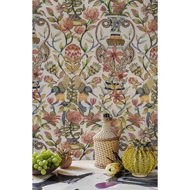 Ruokailuhuoneen arvokas kukkatapetti Protea Garden Silk Cole et Sonilta 119 10045 image