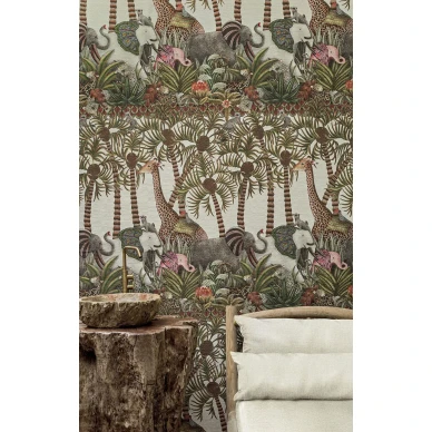 Makuuhuoneen elaintapetti Letaba March Grasscloth elainkuviolla Cole et Sonilta 119 11047 image