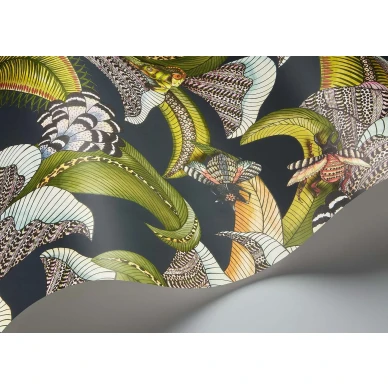 Cole et Sonin musta vihrea lehtitapetti Hoopoe Leaves 119 1002 image