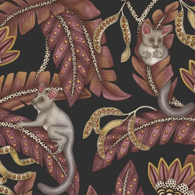 Bush Baby liila musta lehtitapetti Cole et Sonilta 119 7033 image