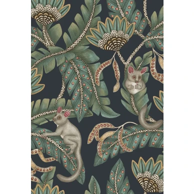 Bush Baby sininen vihrea lehtitapetti Cole et Sonilta 119 7034 koko kuvio image