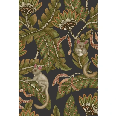 Bush Baby vihrea musta lehtitapetti Cole et Sonilta 119 7031 koko kuvio image