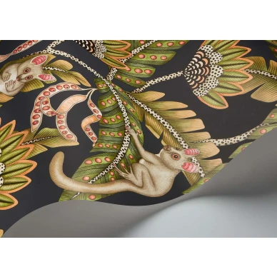 Cole et Son Bush Baby vihrea musta lehtitapetti 119 7031 image