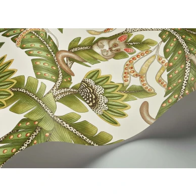 Cole et Son vihrea beige lehtitapetti Bush Baby 119 7032 image