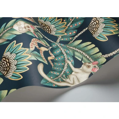 Cole et Sonin Bush Baby sininen vihrea lehtitapetti 119 7034 image