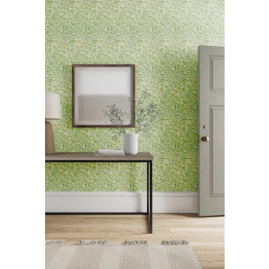 William Morris tapetti Willow Boughs vihrealla lehtikuviolla 217081 image