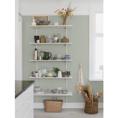 Keittion tapetti Borastapeterilta vihrealla pieniruutukuviolla Fredrika 3288 image