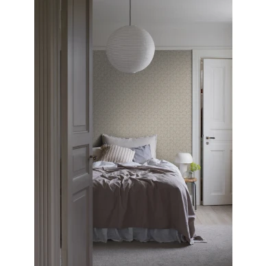 Makuuhuoneen lehtitapetti Borastapeterilta vihrea Sommarsloja 3271 image