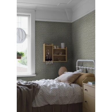 Borasin makuuhuoneen kukkatapetti Skogsblomst vihrea 3268 image