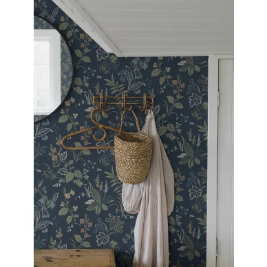 Borasin sininen kukkatapetti Folklore 3262 image