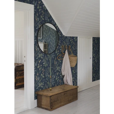 Eteisen tapetti Borasilta sinisella kukkakuviolla Folklore 3262 image