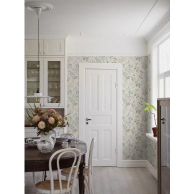 Keittion tapetti Borasilta beigella kukkakuviolla Folklore 3261 image