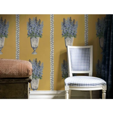 Keltainen kukkatapetti Delphinium langelid von bromssenilta 27 67 image