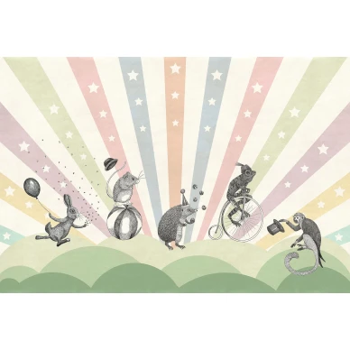 Circus pastellinvarinen sirkustapetti Rebel Wallsilta R18171 koko kuvio image