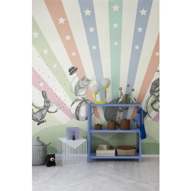 Leikkimielinen elaintapetti Rebel Wallsilta Circus R18172 image