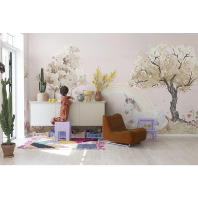 Roosa yksisarvitapetti Unicorn Dream Rebel Wallsilta R18182 image
