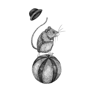 Circus Animal Maximus mustavalkoinen elaintapetti Rebel Wallsilta R18201 koko kuvio image