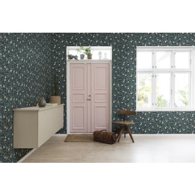 Rebel Wallsin tummansininen leikkimielinen tapetti Pixie Shore R18113 image