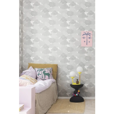 Harmaa pilvitapetti Happy Clouds Rebel Wallsilta R18143 image