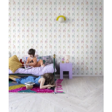 Lastenhuoneen monivarinen elaintapetti Alpaca Rebel Rebel Wallsilta R18133 image