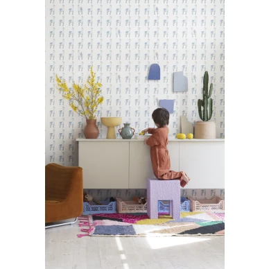 Lastenhuoneen sininen elaintapetti Alpaca Rebel Rebel Wallsilta R18132 image