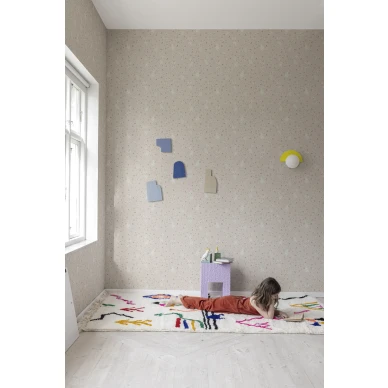 Rebel Wallsin roosa lastentapetti Bunny Field R18083 image