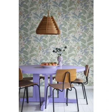 Keittion vaalea lehtitapetti Strawberry Lane Rebel Wallsilta R18073 image