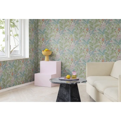 Olohuoneen lehtitapetti Strawberry Lane Rebel Wallsilta R18071 image