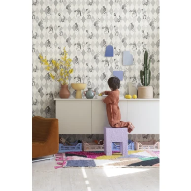 Harmaa elaintapetti Rebel Wallsilta Circus Corner R18043 image