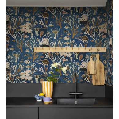 Keittion tummansininen meritapetti Aquarium R18033 image