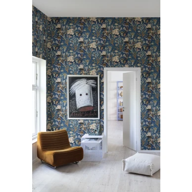 Rebel Wallsin sininen merielamatapetti Aquarium R18033 image